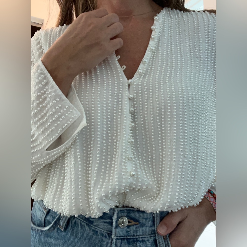 Zara pearls shirt, size xs